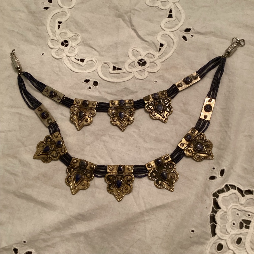 Vintage Middle Eastern Style Tiered Statement Necklace
